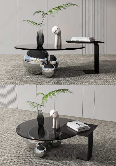 现代茶几3D模型下载